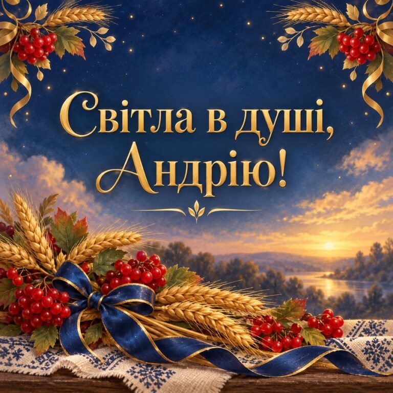 Світла в душі, Андрію! - листівка з привітанням з Днем ангела Андрія
