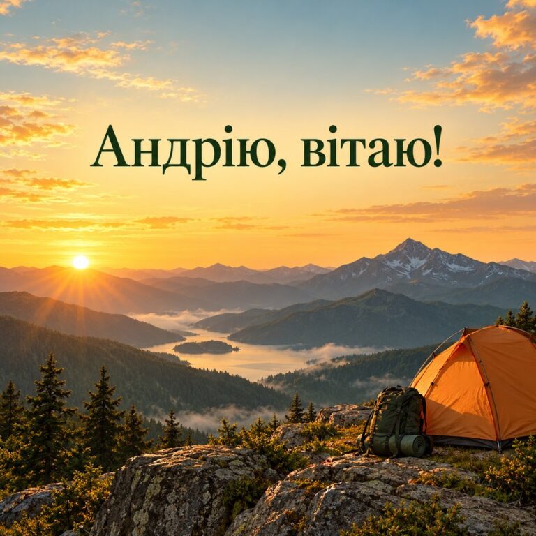 Андрію, вітаю! - листівка з привітанням з днем народження Андрію