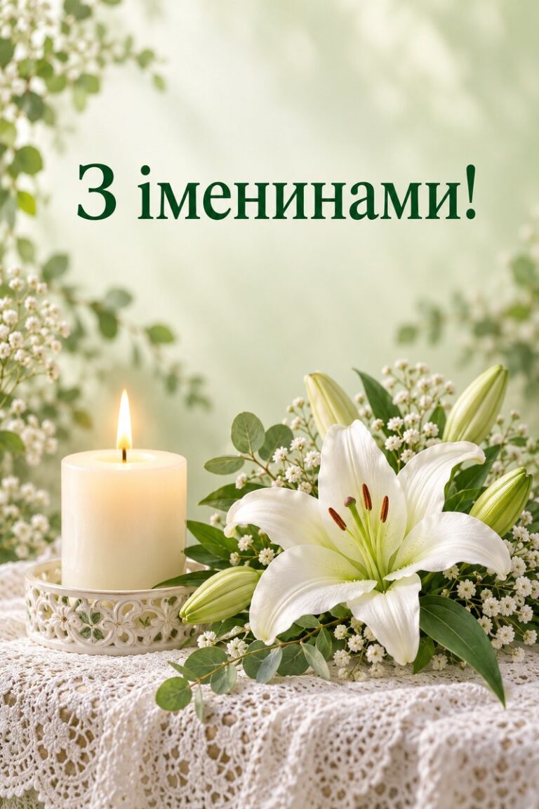 З іменинами! - листівка з привітанням з Днем ангела