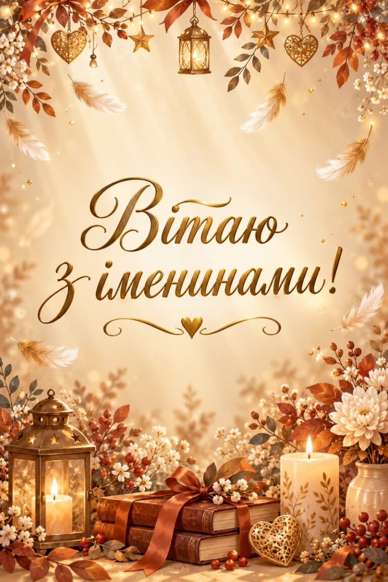 Вітаю з іменинами! - листівка з привітанням з Днем ангела