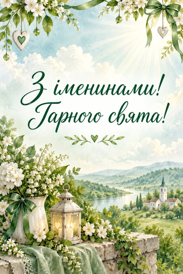 З іменинами! Гарного свята! - листівка з привітанням з Днем ангела