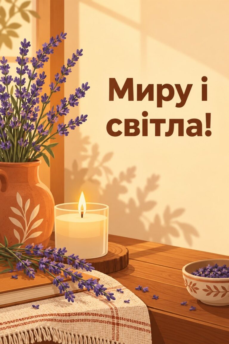 Миру і світла! - листівка з привітанням з Днем ангела