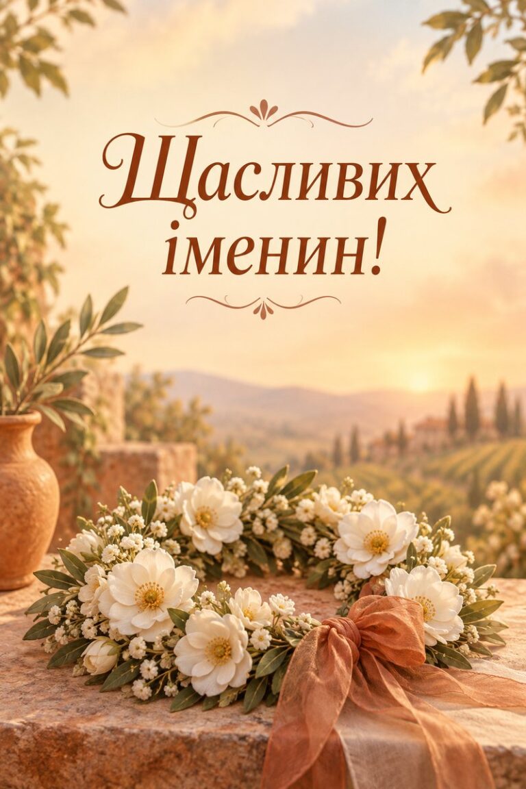 Щасливих іменин! - листівка з привітанням з Днем ангела