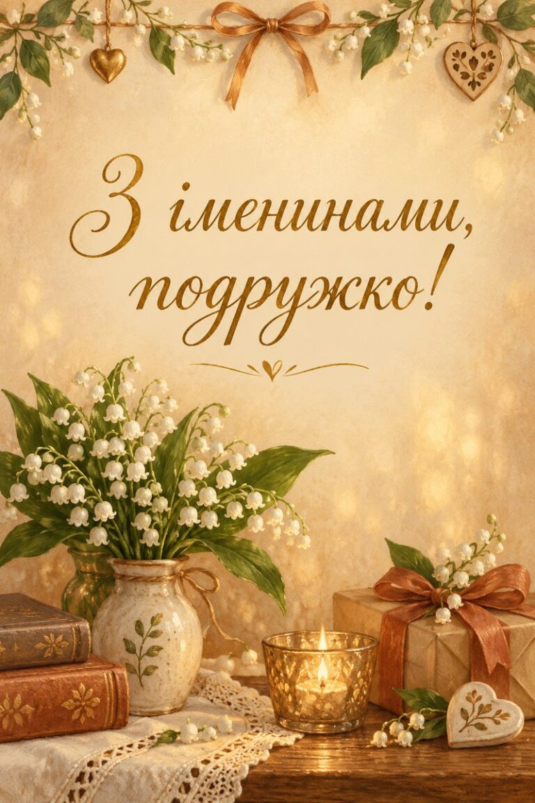 З іменинами, подружко! - листівка з привітанням з Днем ангела