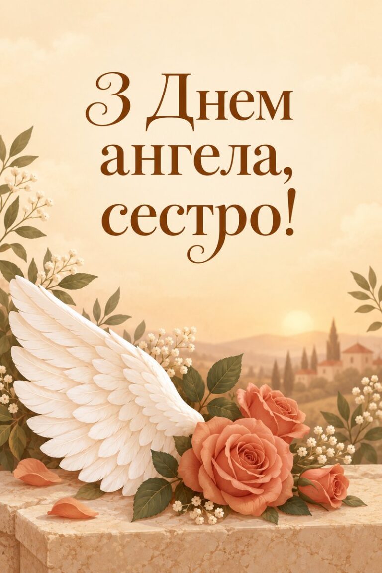 З Днем ангела, сестро! - листівка з привітанням з Днем ангела