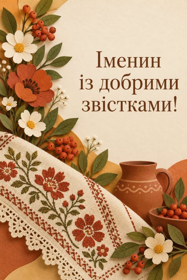 Іменин із добрими звістками! - листівка з привітанням з Днем ангела