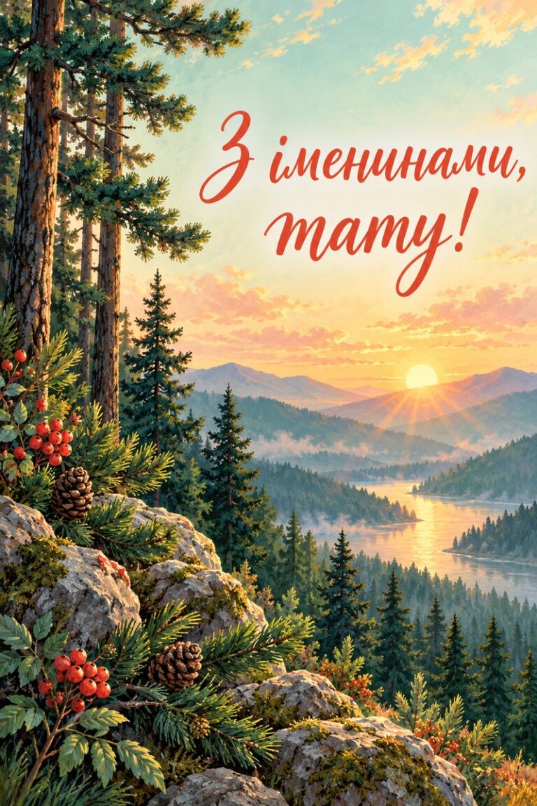З іменинами, тату! - листівка з привітанням з Днем ангела