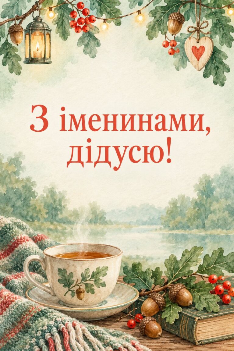З іменинами, дідусю! - листівка з привітанням з Днем ангела