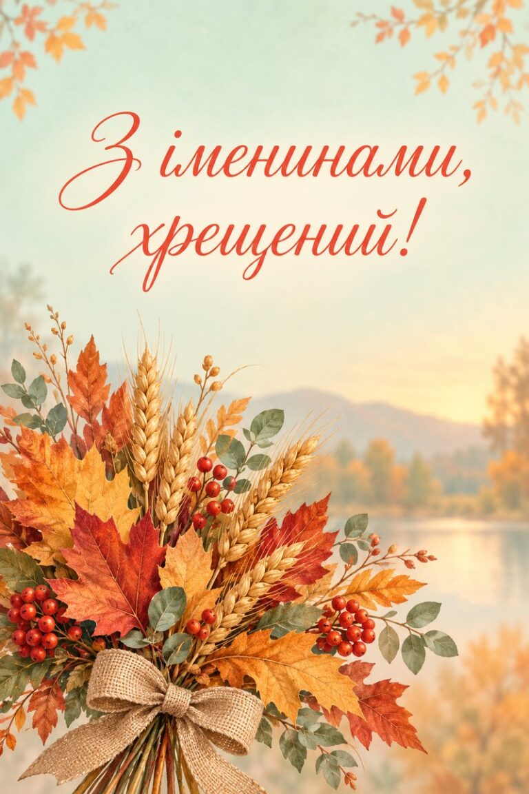 З іменинами, хрещений! - листівка з привітанням з Днем ангела