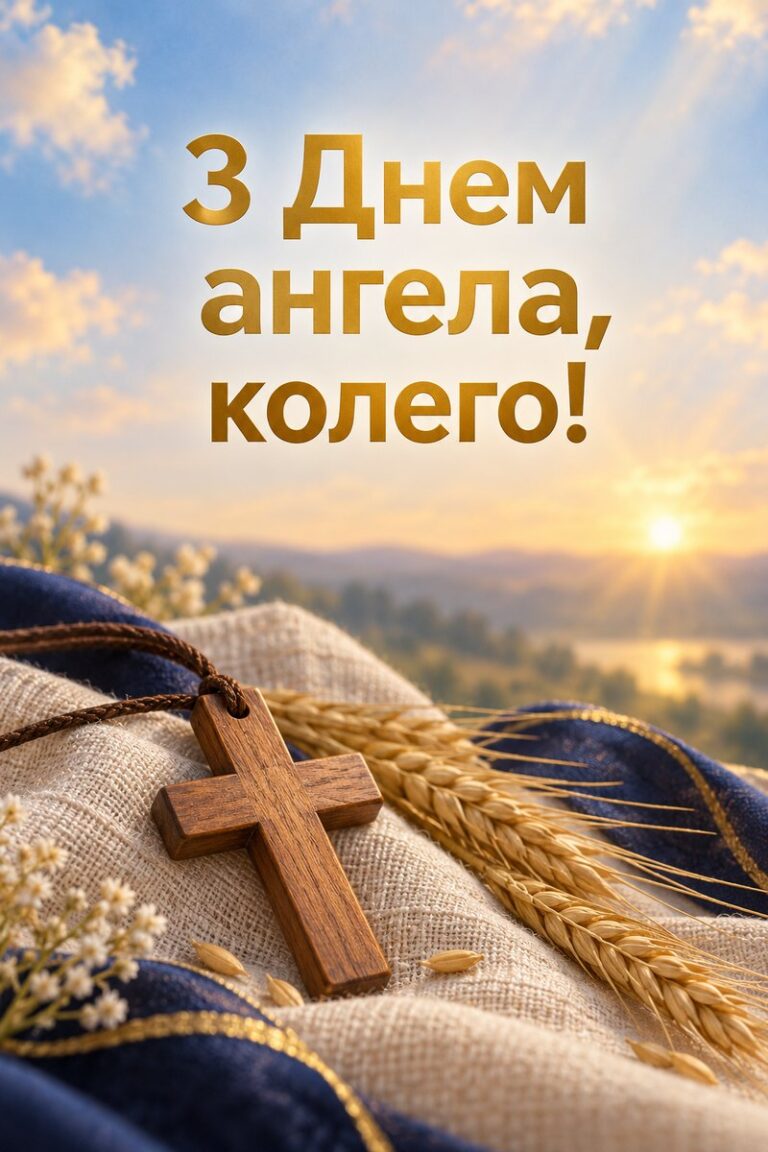 З Днем ангела, колего! - листівка з привітанням з Днем ангела