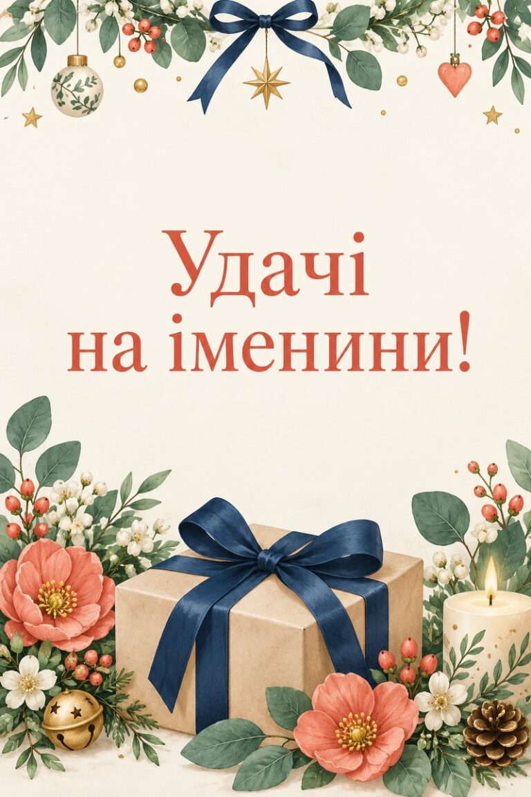 Удачі на іменини! - листівка з привітанням з Днем ангела
