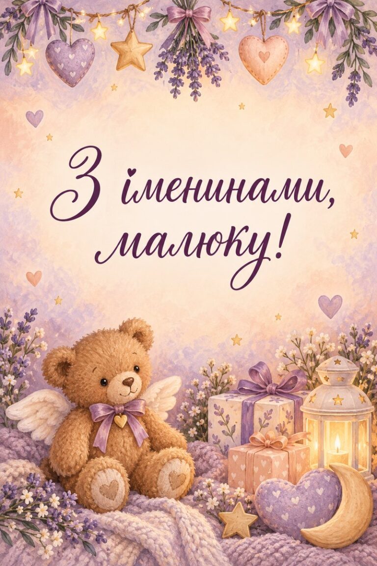 З іменинами, малюку! - листівка з привітанням з Днем ангела