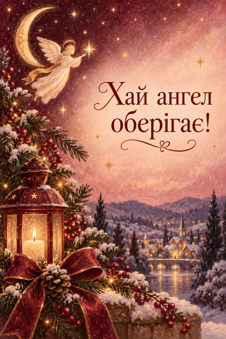 Хай ангел оберігає! - листівка з привітанням з Днем ангела