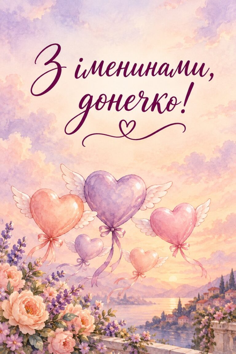 З іменинами, донечко! - листівка з привітанням з Днем ангела