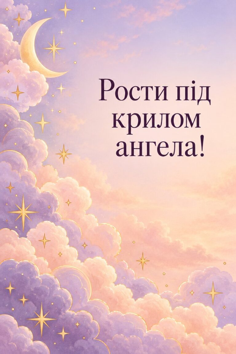 Рости під крилом ангела! - листівка з привітанням з Днем ангела