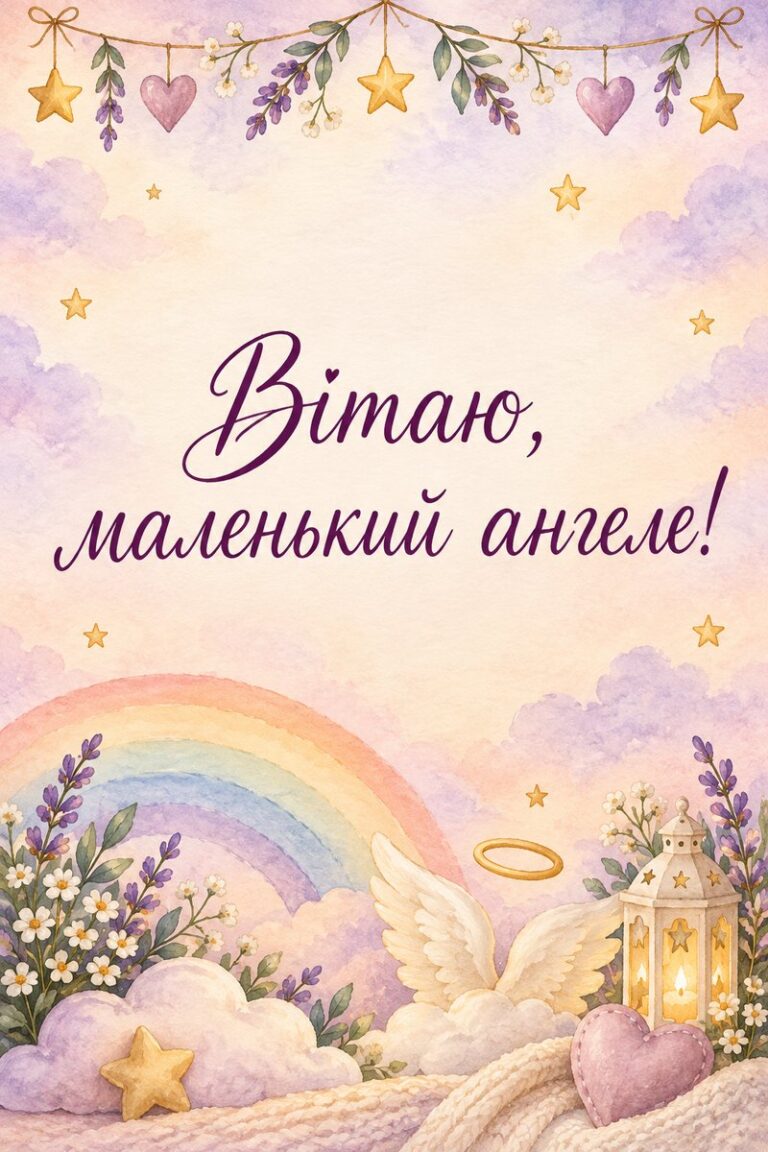 Вітаю, маленький ангеле! - листівка з привітанням з Днем ангела