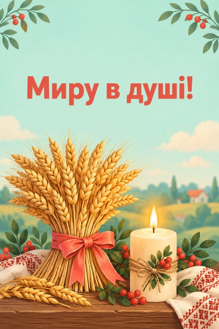 Миру в душі! - листівка з привітанням з Днем ангела