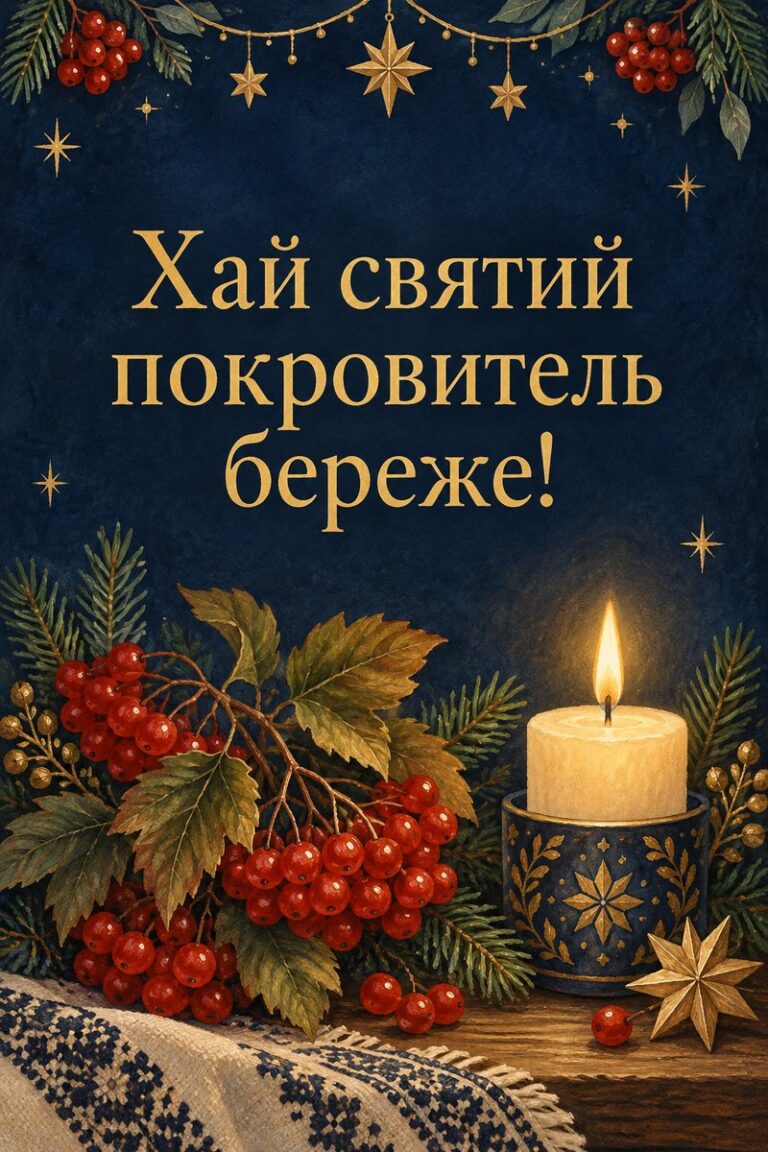 Хай святий покровитель береже! - листівка з привітанням з Днем ангела