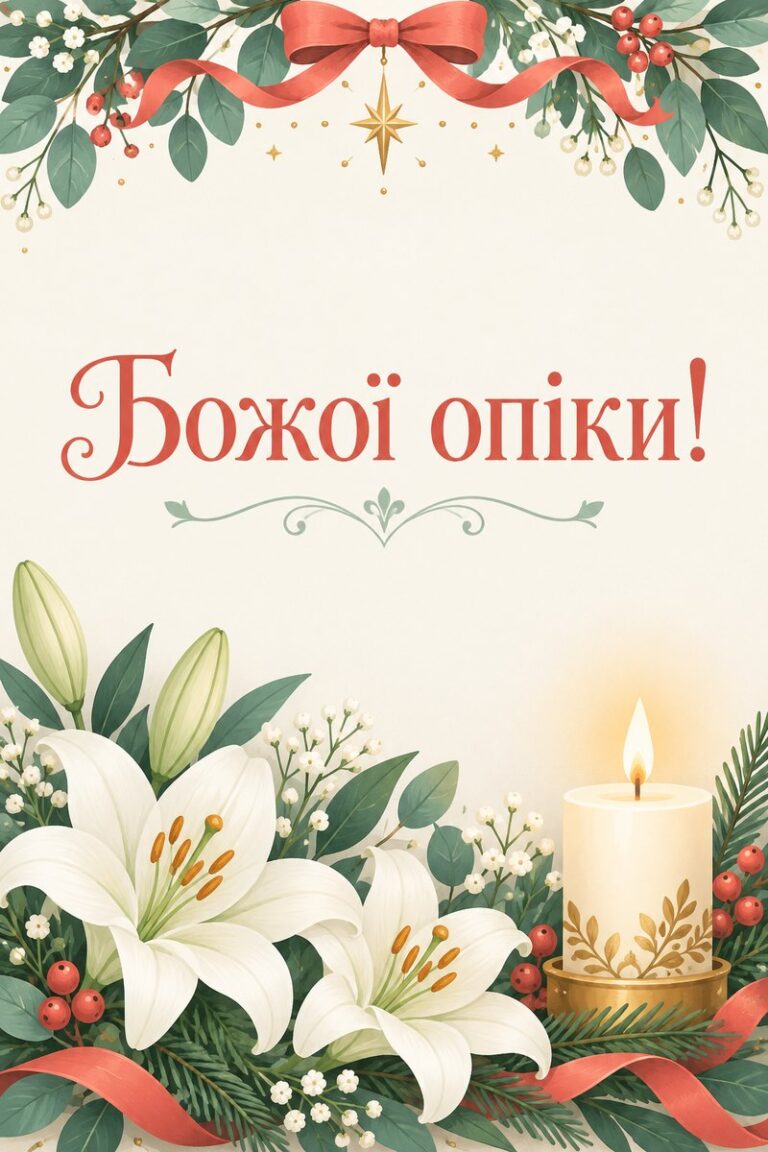 Божої опіки! - листівка з привітанням з Днем ангела