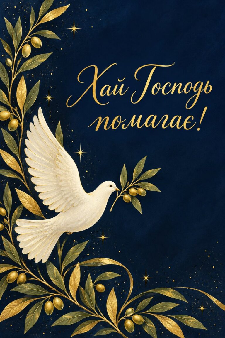 Хай Господь помагає! - листівка з привітанням з Днем ангела