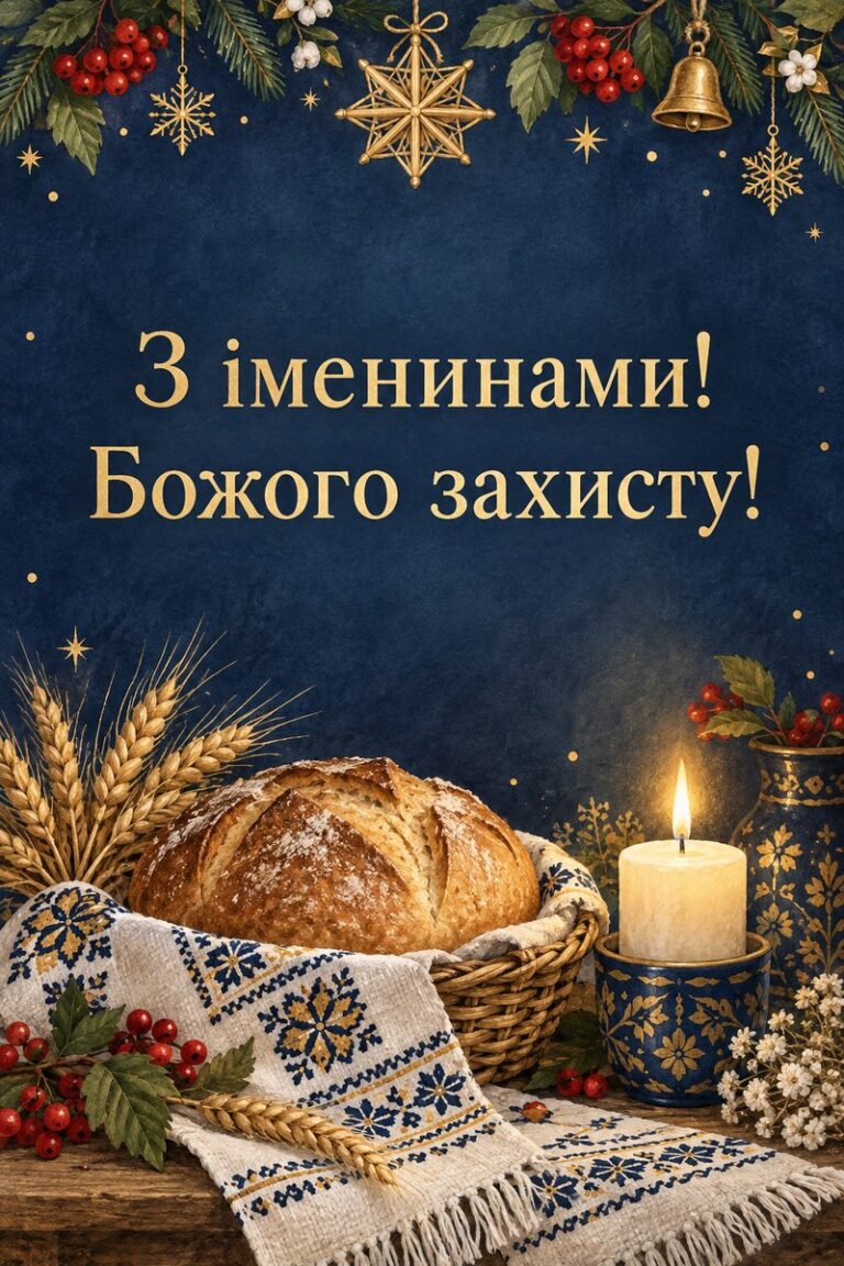 З іменинами! Божого захисту! - листівка з привітанням з Днем ангела