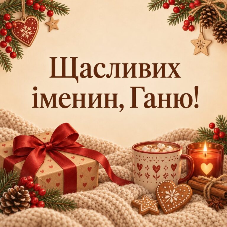 Щасливих іменин, Ганю! - листівка з привітанням з Днем ангела Анни
