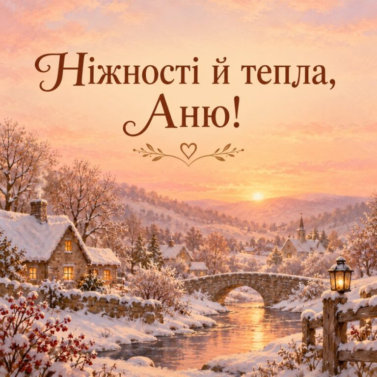 Ніжності й тепла, Аню! - листівка з привітанням з Днем ангела Анни