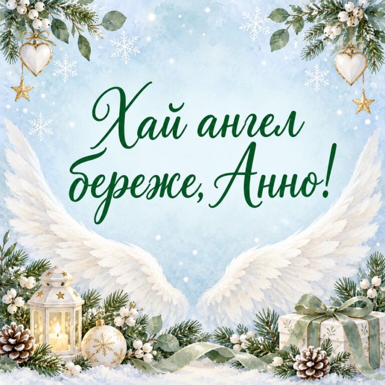 Хай ангел береже, Анно! - листівка з привітанням з Днем ангела Анни