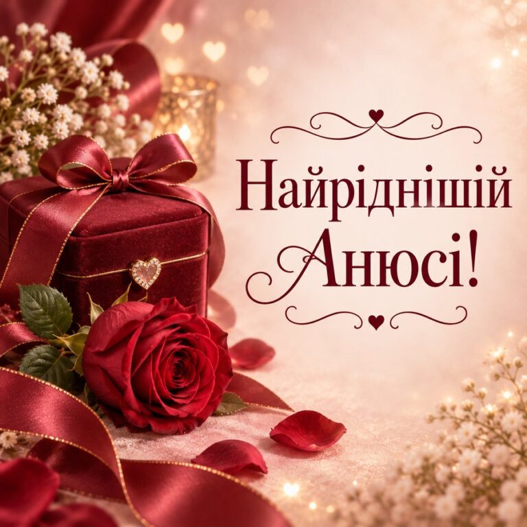 Найріднішій Анюсі! - листівка з привітанням з Днем ангела Анни