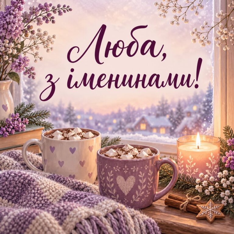 Люба, з іменинами! - листівка з привітанням з Днем ангела Анни