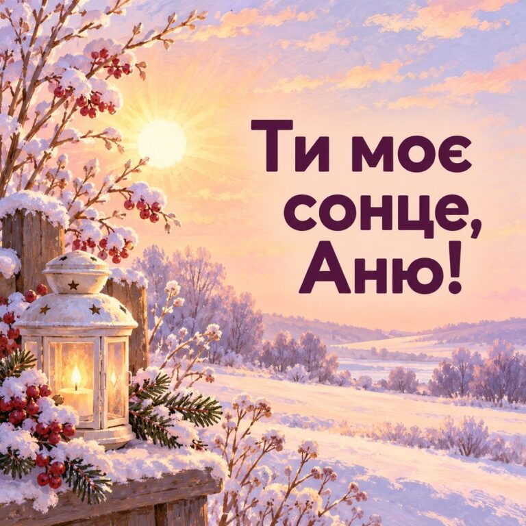 Ти моє сонце, Аню! - листівка з привітанням з Днем ангела Анни