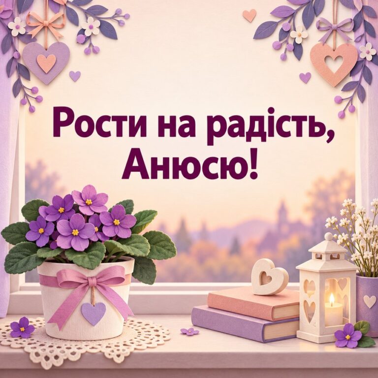 Рости на радість, Анюсю! - листівка з привітанням з Днем ангела Анни