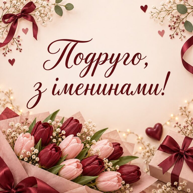 Подруго, з іменинами! - листівка з привітанням з Днем ангела Анни