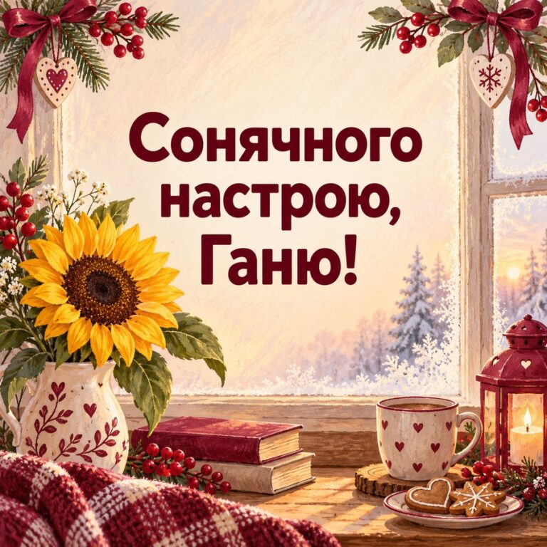 Сонячного настрою, Ганю! - листівка з привітанням з Днем ангела Анни