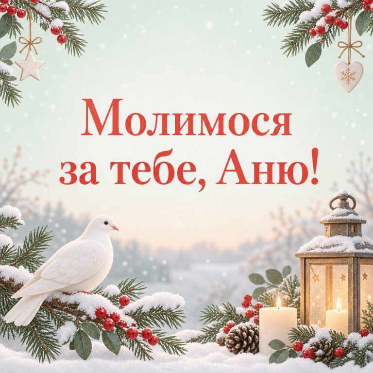 Молимося за тебе, Аню! - листівка з привітанням з Днем ангела Анни