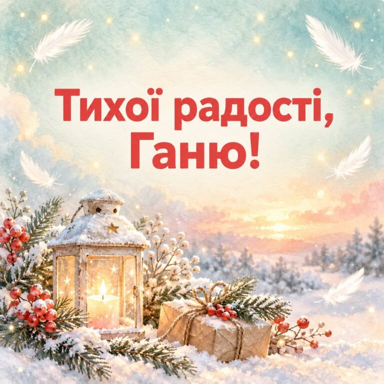 Тихої радості, Ганю! - листівка з привітанням з Днем ангела Анни