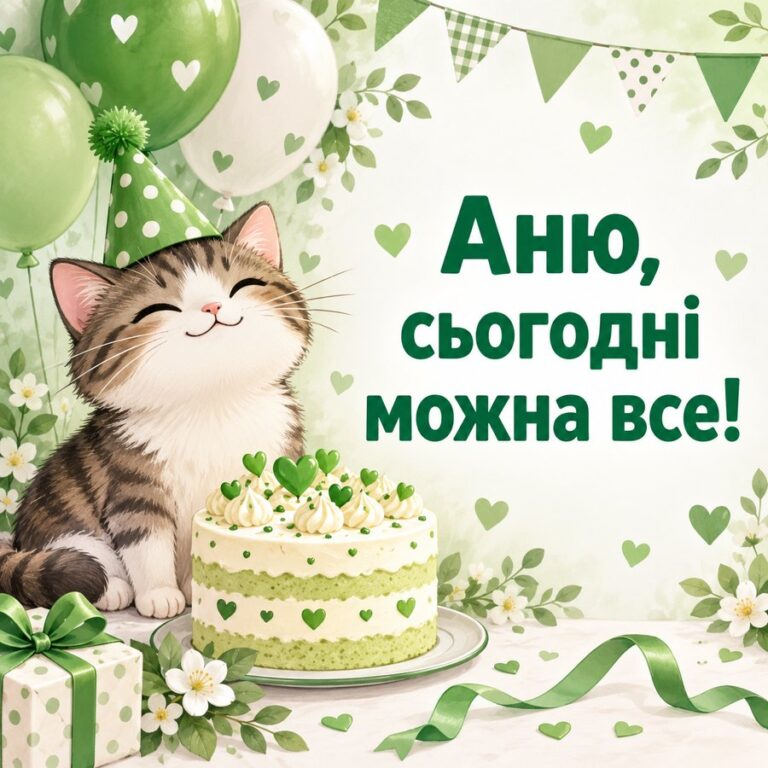 Аню, сьогодні можна все! - листівка з привітанням з Днем ангела Анни