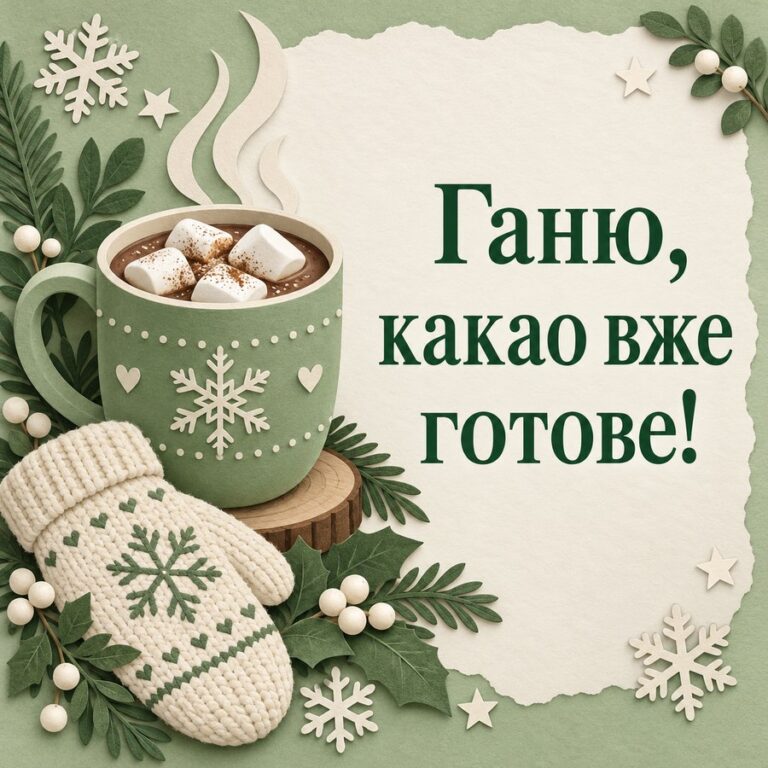 Ганю, какао вже готове! - листівка з привітанням з Днем ангела Анни