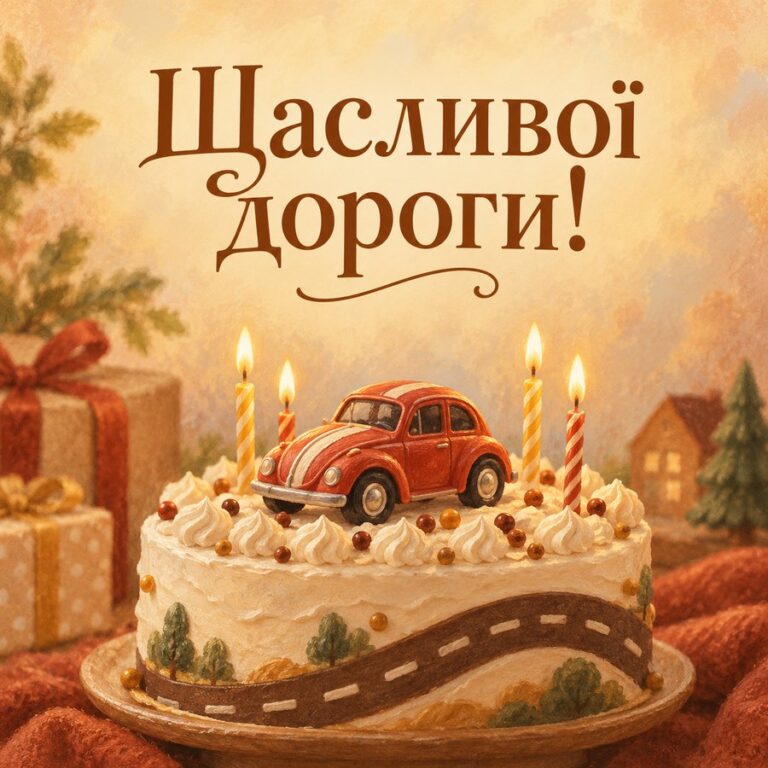 Щасливої дороги! - листівка з привітанням з Днем автомобіліста