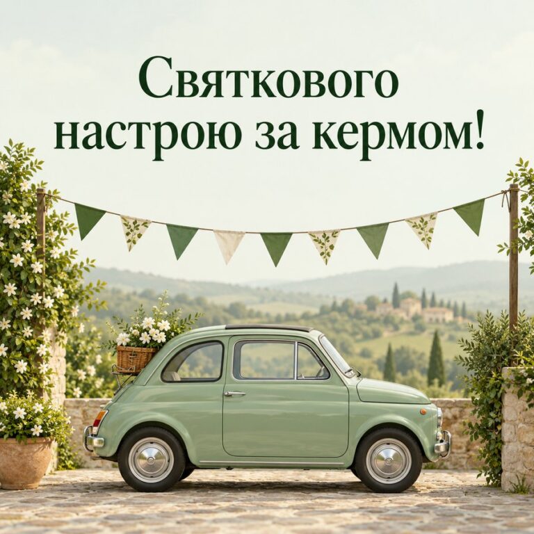 Святкового настрою за кермом! - листівка з привітанням з Днем автомобіліста