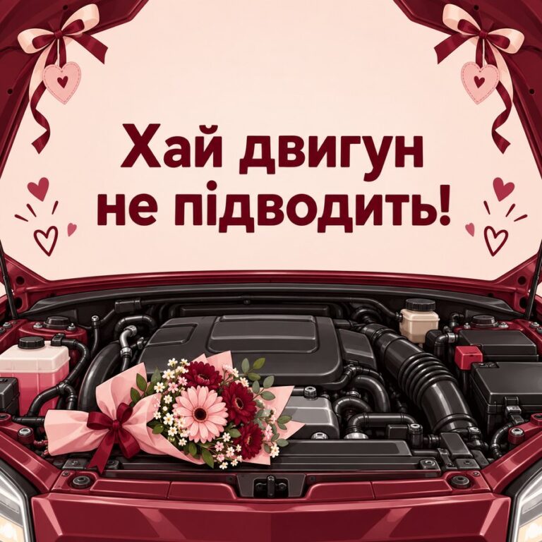 Хай двигун не підводить! - листівка з привітанням з Днем автомобіліста