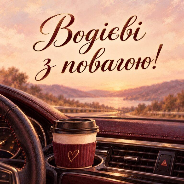 Водієві з повагою! - листівка з привітанням з Днем автомобіліста