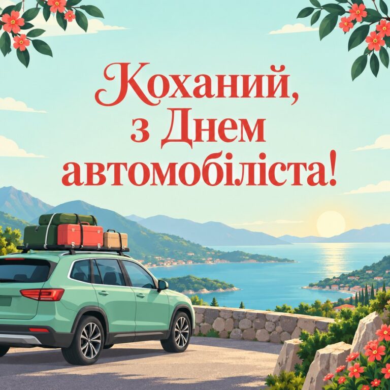 Коханий, з Днем автомобіліста! - листівка з привітанням з Днем автомобіліста
