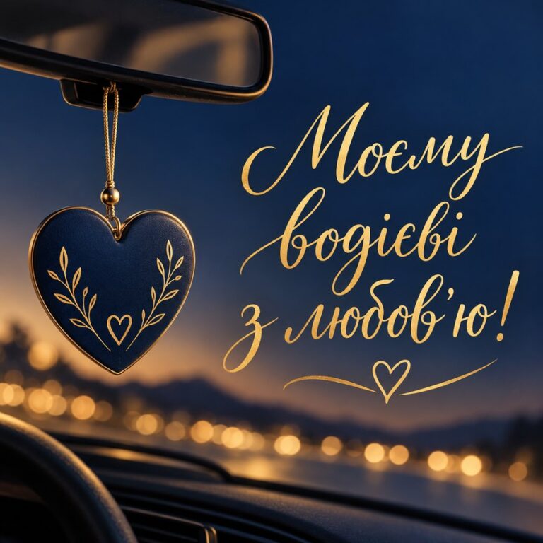 Моєму водієві з любовʼю! - листівка з привітанням з Днем автомобіліста