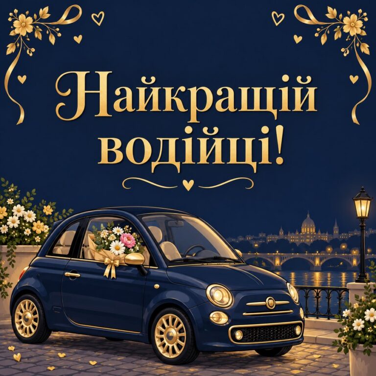 Найкращій водійці! - листівка з привітанням з Днем автомобіліста