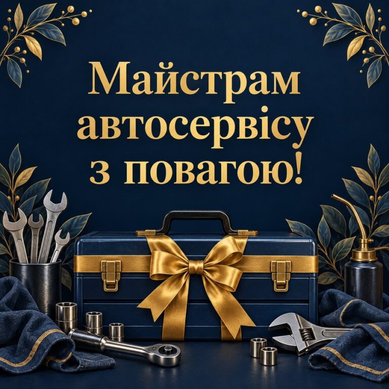 Майстрам автосервісу з повагою! - листівка з привітанням з Днем автомобіліста
