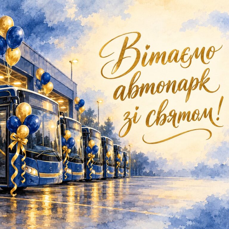 Вітаємо автопарк зі святом! - листівка з привітанням з Днем автомобіліста