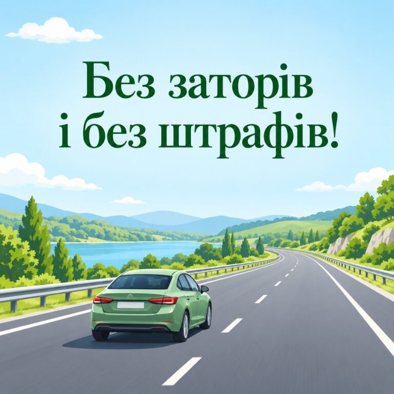 Без заторів і без штрафів! - листівка з привітанням з Днем автомобіліста