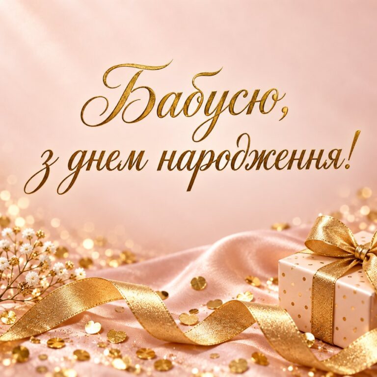 Бабусю, з днем народження! - листівка з привітанням з Днем народження бабусі