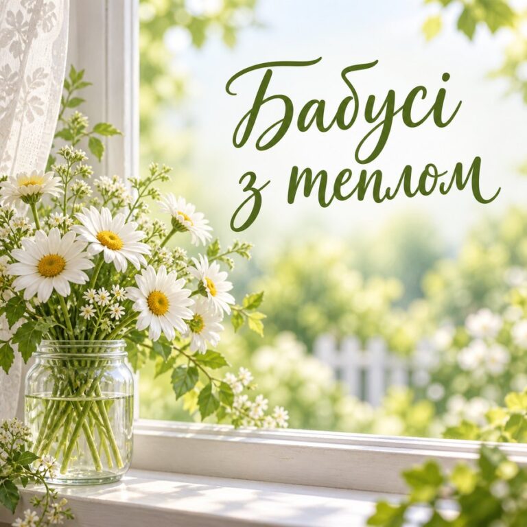Бабусі з теплом - листівка з привітанням з Днем народження бабусі